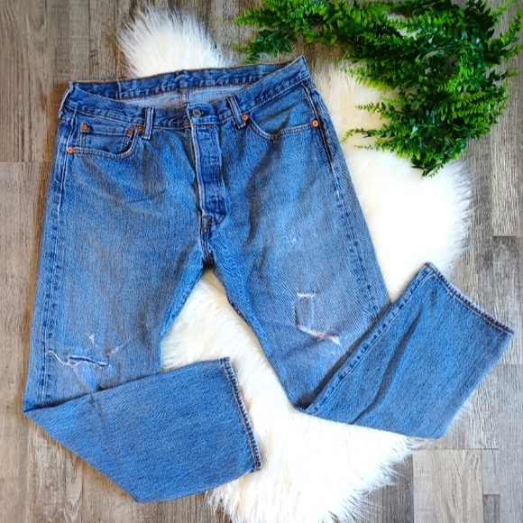 Levi's Denim - Levi's Button Down Jeans Slightly Distressed Size 34" Waist